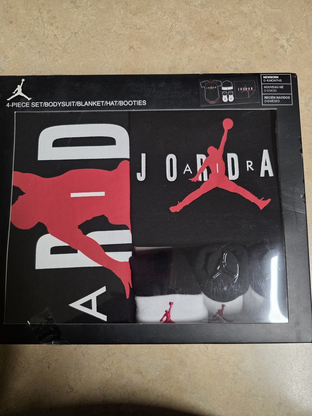 Jordan Infant 4-Piece Set in Black & Red